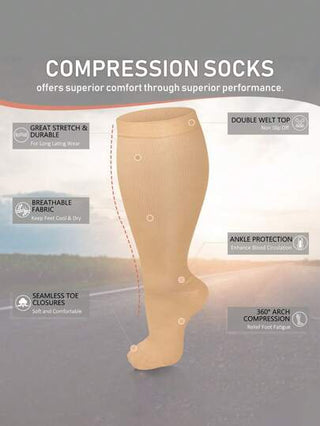 جوارب رياضية ضاغطة مقاس كبير من النحاس للنساء الحوامل والرجال، تحسن الدورة الدموية، الأفضل للبالغين، الممرضات، طبي، رياضي، للركض، المشي لمسافات طويلة، للدراجات