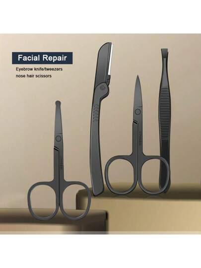 24 قطعة طقم أدوات العناية بالأظافر - مانيكير وبديكير من الصلب المقاوم للصدأ، طقم معدات احترافي للعناية بالأظافر مع علبة سفر فاخرة