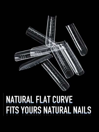 120 قطعة قالب أظافر تربيع شفاف مزدوج الإصبع، حزمة مقاسات كبيرة 12 للأظافر التابوت، مستخدم لتصميم جل الأظافر والجمالية في صالون الأظافر وال- DIY