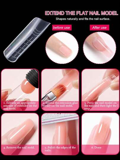 120 قطعة قالب أظافر تربيع شفاف مزدوج الإصبع، حزمة مقاسات كبيرة 12 للأظافر التابوت، مستخدم لتصميم جل الأظافر والجمالية في صالون الأظافر وال- DIY