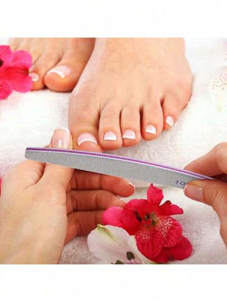 100/180 درجة ملفات وأقراص تلميع الأظافر، مزدوجة الوجه مهنية من لوح إيمري، أداة مانيكير للأظافر الاكريليك