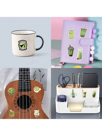 55 قطعة ملصقات خضراء للماتشا ، ملصقات جمالية ، ملصقات تصميم حلوى كيوت ، ملصقات فينيل مقاومة للماء ، حزمة ملصقات جمالية لأجهزة الكمبيوتر المحمول ، ملصقات لوح التزلج ، ملصقات زجاجة مياه ، ملصقات دفاتر