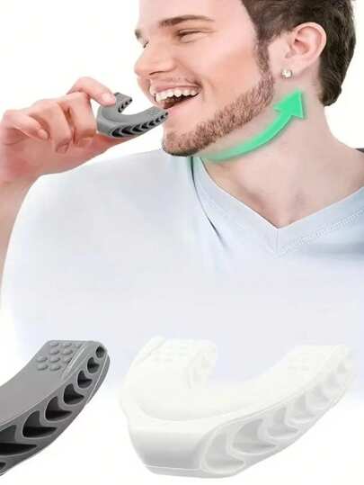 جهاز تمرين الفك مع 3 مستويات من المقاومة - مُمارس السيليكون للرجال والنساء، لتنشيط شد وتقوية عضلات الوجه ، تمرين الفك وتمرين الوجه