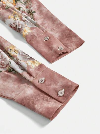 Lacomfia طقم ملابس علوية وبنطال طويل بطبعات بأكمام طويلة وأزرار أمامية ل- المرأة، قطعتين