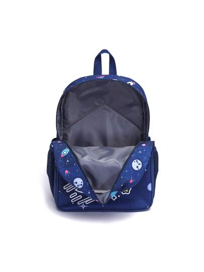 3 قطعة حقيبة ظهر للأولاد بمقاس 16 بوصة خفيفة الوزن وجميلة بتصميم رائد الفضاء مع صندوق غداء وحافظة قرطاسية للمدارس الابتدائية والثانوية