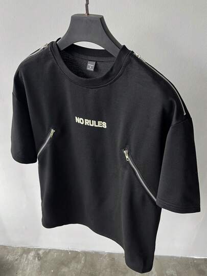 Manfinity Hypemode قميص تي شيرت رجالي كاجوال بطباعة حرفية وياقة مستديرة وأكمام قصيرة، تي شيرت صيفي مقاس كبير للرجال ملابس الشارع، تي شيرت رجالي مطبوع، تي شيرت رجالي مقاس كبير