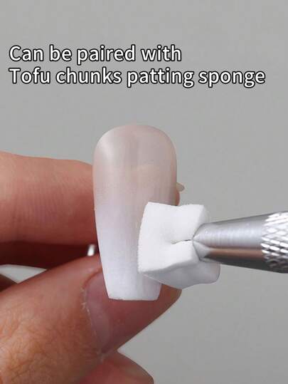 1 مجموعة متضمنة مشبك أسفنجة الأظافر و 50 تطبيقًا أسفنجيًا، مشبك الأسفنج الفضي، أدوات شفط الأسفنج لتطبيق طلاء الأظافر والمستحضرات التجميلية وإزالة الأوساخ