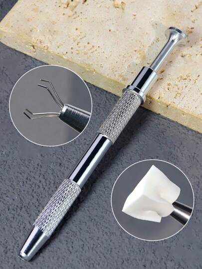 1 مجموعة متضمنة مشبك أسفنجة الأظافر و 50 تطبيقًا أسفنجيًا، مشبك الأسفنج الفضي، أدوات شفط الأسفنج لتطبيق طلاء الأظافر والمستحضرات التجميلية وإزالة الأوساخ