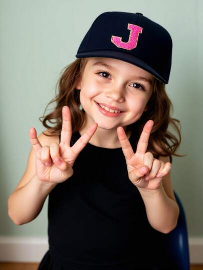 1 قطعة قبعة بيسبول طبعة الأحرف A-Z للأطفال مُسليّة، قابلة للتهوية، مناسبة للسائقين، تصلح للاستخدام الخارجي للأطفال من 3-12 عام