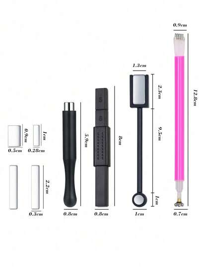 طقم مغناطيس حجر العين القطط القوي 8 قطع لفن الأظافر، مغناطيس متعدد الوظائف، لاصق طلاء أظافر بتقنية حجر العين القطط، أداة لتصميم فن الأظافر