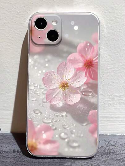غطاء هاتف شفاف بسيط وأنيق مزخرف بالزهور، مضاد للسقوط، متوافق مع الموديلات إيفون 16/15 XR /7/8 /16 برو ماكس /13/15 برو ماكس /12 برو ماكس /13 برو ماكس /14 برو ماكس، 13 14 11 12 برو 14 ، 11 12 أس.إكس آر /78 بي.78 جي إي إس2، غالاكسي، ريدمي 10/9/نوت 9/12 سي/نو