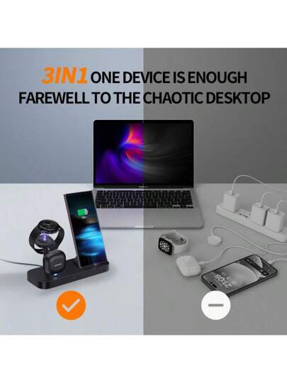 AmSengo قاعدة شحن لاسلكي سريعة متعددة الإستخدامات، مناسبة لشحن جميع هواتف الأندرويد من نوع USB-C، للاستخدام على المكتب أو بجوار السرير