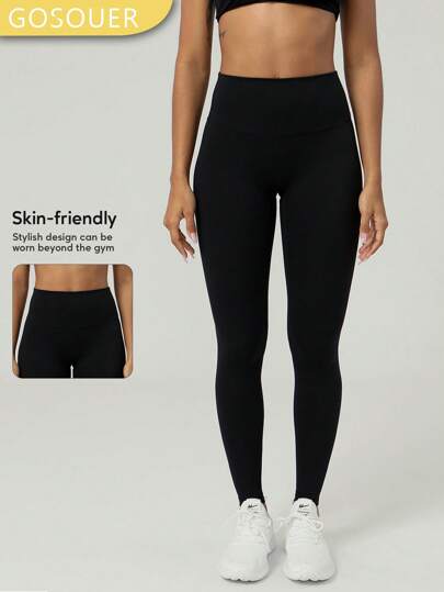 GOSOUER سراويل رياضية للنساء ذات خصر عالي بدون خط أمامي وخط خلفي عميق على الأرداف للركض والتمارين الخارجية والبيلاتس واليوجا