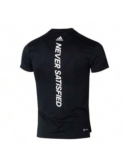 Adidas تي شيرت رجالي جديد من أديداس للتدريب الصيفي والجري واللياقة البدنية والترفيه مريح وجيد التهوية برقبة دائرية وأكمام قصيرة HT9052