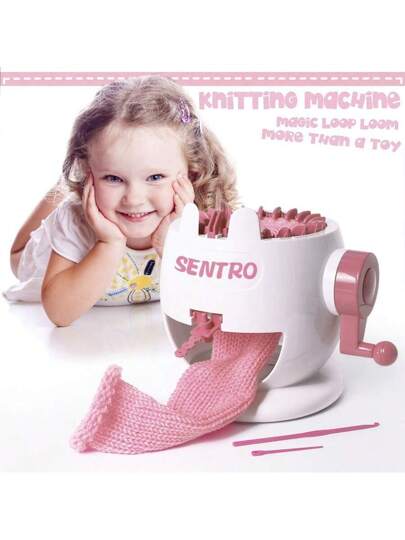 آلة نسج يدوي للأطفال ذات وجهين ، 22/32/40/48 إبرة ، مجموعة آلة نسج يدوي (لون الاكسسوار عشوائي) ، آلة نسج يدوي بالبكرة يدويًا للأوشحة والقبعات والقفازات والجوارب والسترات والدمى ألعاب تفاعلية ، مناسبة للكبار والمبتدئين ، جيدة لهدايا عيد الميلاد والعام الجد