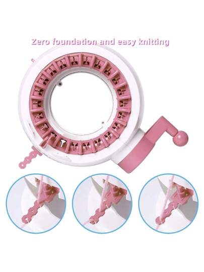 آلة نسج يدوي للأطفال ذات وجهين ، 22/32/40/48 إبرة ، مجموعة آلة نسج يدوي (لون الاكسسوار عشوائي) ، آلة نسج يدوي بالبكرة يدويًا للأوشحة والقبعات والقفازات والجوارب والسترات والدمى ألعاب تفاعلية ، مناسبة للكبار والمبتدئين ، جيدة لهدايا عيد الميلاد والعام الجد