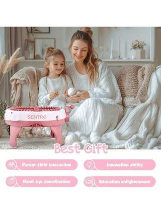 آلة نسج يدوي للأطفال ذات وجهين ، 22/32/40/48 إبرة ، مجموعة آلة نسج يدوي (لون الاكسسوار عشوائي) ، آلة نسج يدوي بالبكرة يدويًا للأوشحة والقبعات والقفازات والجوارب والسترات والدمى ألعاب تفاعلية ، مناسبة للكبار والمبتدئين ، جيدة لهدايا عيد الميلاد والعام الجد