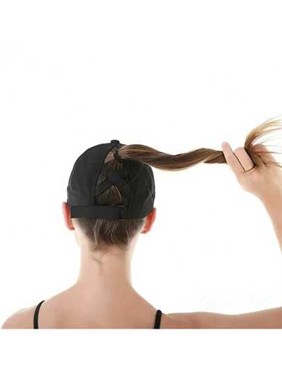 1 قطعة قبعة بيسبول الذيل الحصان، قبعة رياضية، قبعة للتخييم، قبعة للتنزه، قبعة بيسبول جاهزة للطبع ذات ظهر شبكي سريعة الجفاف، مع فتحات لذيل الحصان، خفيفة الوزن ومنفذة للهواء قبعة شمس للأنشطة الخارجية