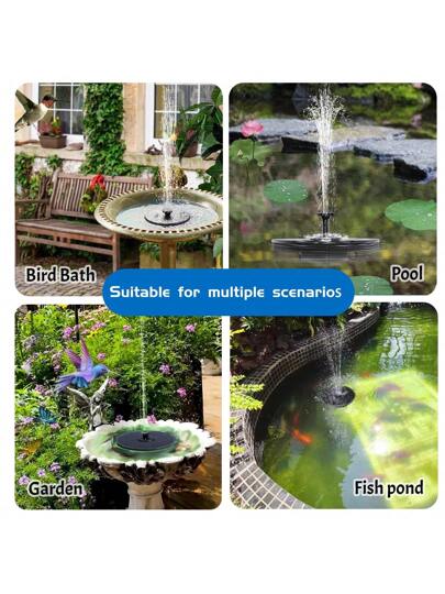 1 قطعة مضخة نافورة شمسية، 3 واط نافورة مياه شمسية مع 8 أنواع من الفوهات وأضواء LED ملونة، مضخة بركة تعمل بالطاقة الشمسية عائمة للاستخدام في حمام الطيور والخزانات والبرك والحدائق