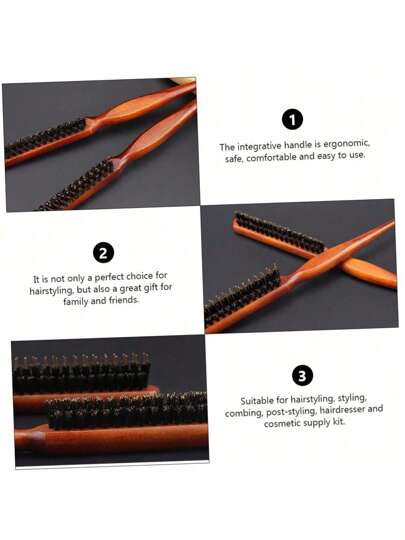 مشط خشبي قابض ناعم، بتصميم إرجونوميكي، فرشاة تجعيد الشعر، تدليك فروة الرأس، تحفيز التصفيف، مناسب للعائلة والأصدقاء بجميع أنواع الشعر