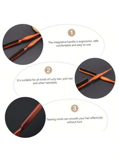 مشط خشبي قابض ناعم، بتصميم إرجونوميكي، فرشاة تجعيد الشعر، تدليك فروة الرأس، تحفيز التصفيف، مناسب للعائلة والأصدقاء بجميع أنواع الشعر