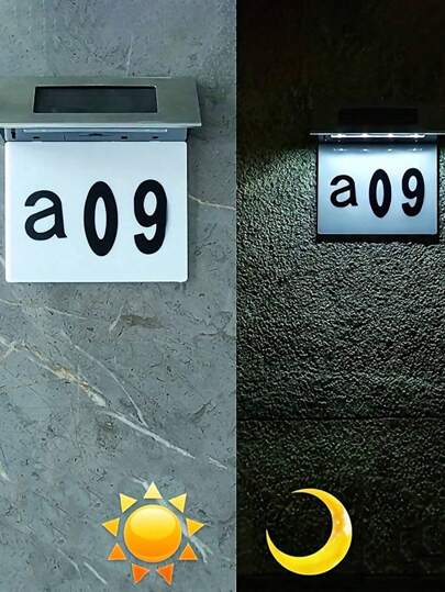 واحدة رقم منزل ديكوري تعمل بالطاقة الشمسية، لوحة ضوئية 4 LED لإضاءة رقم المنزل، لوحة منزلية خارجية تعمل بالطاقة الشمسية IP65 مقاومة للماء ، مناسبة للعائلات والحدائق والأبواب والشوارع والممرات, هدية مثالية لمناسبات الاستقرار.