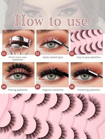 3 زوج من رموش العين الطبيعية من فرو الأرنب الصناعي الناعم، رموش صناعية ذكية، رموش كاملة مناسبة للاستخدام اليومي