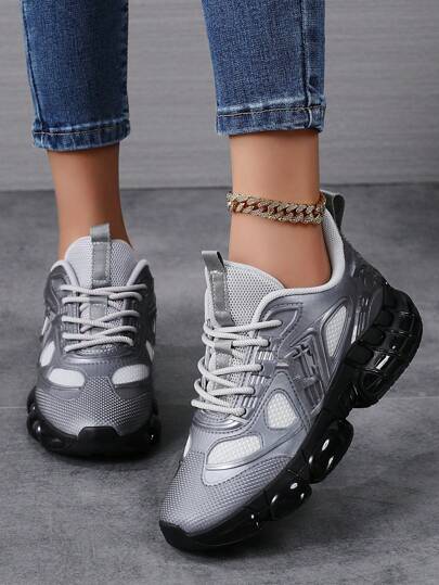 أحذية رياضية للنساء، أحذية كاجوال سيدات، أحذية منصة سميكة مريحة وقابلة للتنفس للنشاطات الرياضية الخارجية