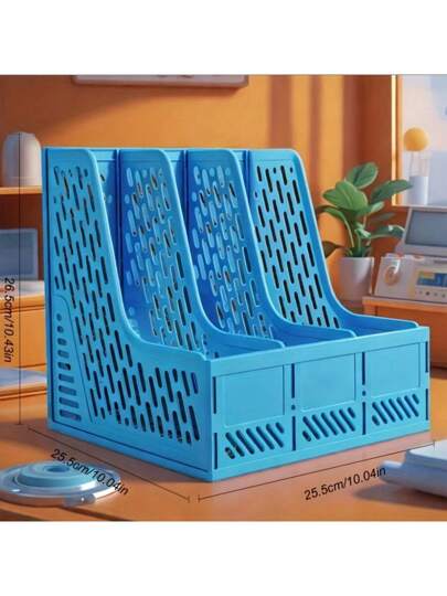 zhiquanqihan حامل ملفات المجلات ، منظم مستندات مكتبي، للتنظيم والتخزين في المكتب، منظم ملفات بلاستيكي متين مع 3 حجرات عمودية، إكسسوار مكتبي للمنزل والمكتب، رف الملفات، صندوق تخزين، حامل أقلام، صندوق الملفات، لوازم مكتبية