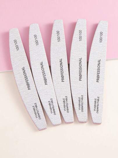 5 قطع من ملفات الأظافر بحبيبات 100/100، ملفات وأدوات تلميع الأظافر الأكريليك الاحترافية، قابلة للغسيل، ملف أظافر مزدوج الجانب مصمم لتمريض الأظافر، أدوات للعناية بالأظافر وفن الأظافر