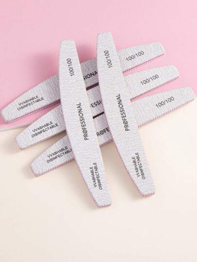 5 قطع من ملفات الأظافر بحبيبات 100/100، ملفات وأدوات تلميع الأظافر الأكريليك الاحترافية، قابلة للغسيل، ملف أظافر مزدوج الجانب مصمم لتمريض الأظافر، أدوات للعناية بالأظافر وفن الأظافر