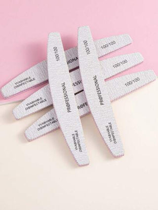 5 قطع من ملفات الأظافر بحبيبات 100/100، ملفات وأدوات تلميع الأظافر الأكريليك الاحترافية، قابلة للغسيل، ملف أظافر مزدوج الجانب مصمم لتمريض الأظافر، أدوات للعناية بالأظافر وفن الأظافر