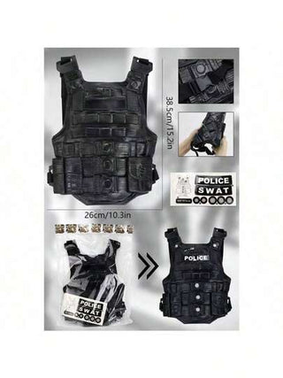 طقم زي الشرطة، كرات ناعمة لعب صغير واقعي لسلاح الشرطة، طقم كامل لزي مكافحة الشغب، هدية عيد الميلاد/عطلة، إكسسوارات تنكرية، أدوات احتفالية