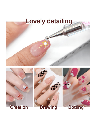 5 قطع أداة علاج ضوئي الرأس ، أقلام رسم فن الأظافر ، أدوات تجميل متعددة الوظائف لاستخدام محترف وشخصي ، مناكير ، صالون ، DIY ، للمبتدئين - هدايا للنساء / الأخصائيين في المناكير