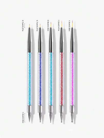 5 قطع أداة علاج ضوئي الرأس ، أقلام رسم فن الأظافر ، أدوات تجميل متعددة الوظائف لاستخدام محترف وشخصي ، مناكير ، صالون ، DIY ، للمبتدئين - هدايا للنساء / الأخصائيين في المناكير