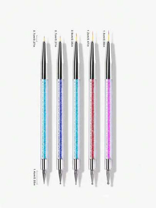 5 قطع أداة علاج ضوئي الرأس ، أقلام رسم فن الأظافر ، أدوات تجميل متعددة الوظائف لاستخدام محترف وشخصي ، مناكير ، صالون ، DIY ، للمبتدئين - هدايا للنساء / الأخصائيين في المناكير