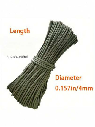حبل نايلون أخضر بطول 31 قدم، حبل نايلون عالي القوة مناسب للتخييم والبقاء على قيد الحياة والصيد والتنزه، متين ومقاوم للطقس، مثالي للهواة الخارجيين