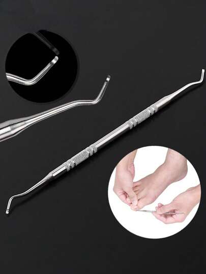 أداة إزالة البقع عن الأظافر من الفولاذ المقاوم للصدأ، أداة إزالة أوساخ الأظافر، طقم أداة قدم ذو وجهين، ملف تقليم الأظافر، ملعقة، سكين لتنظيف الأظافر، مستلزمات أداة تقليم الأظافر الاحترافية