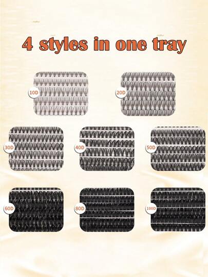 مجموعة رموش صناعية فردية بحجم كبير 640 خصلة، مكونة من مزيج من 10 مم إلى 16 مم بطول متنوع 10D+20D+30D+40D+50D+60D+80D+100D لإطالة وتكثيف وتحجيم الرموش، حزمة رموش جذابة وطويلة الأمد للمبتدئين في إطالة الرموش منزليا