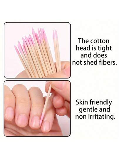 500 قطعة ،100 قطعة ذات رأسين مزدوجة من الأعواد الخشبية للمكياج والتنظيف - رأسين مزدوجين لإزالة جل تمديد الرموش وتطبيقات التجميل الدقيقة، وردي فاتح 100 قطعة/عبوة