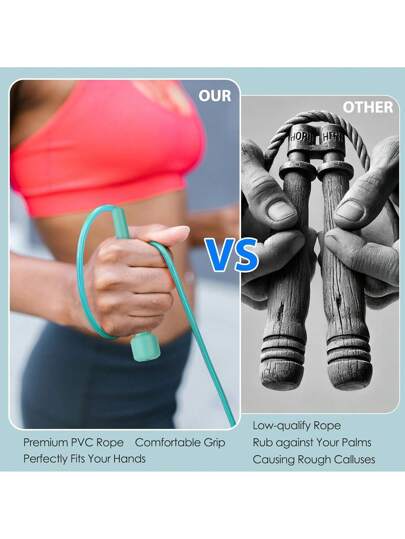 قطعة1/ قطعتان ، حبل قفز للياقة البدنية، حبل قفز سريع، حبل قفز للرجال والنساء للتمارين، مجموعة حبل قفز طويل من البي في سي، حبل قفز رياضي قابل للتعديل، مناسب للكبار. مناسب للياقة البدنية والتمارين ، يستخدم للتمارين الهوائية والملاكمة وخسارة الوزن.