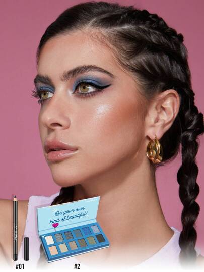 Misslyn مجموعة ظل العيون والآيلاينر من مات * معدني - 2 قطعة من MISSLYN، مجموعة أظلة العيون مات * معدني ، لوحة 12 لون من الأظلة المتضمنة لمظهر العيون المعتم واللامع والمترف والمعدني، عالية الصبغية، طويلة الأمد، سهلة المزج