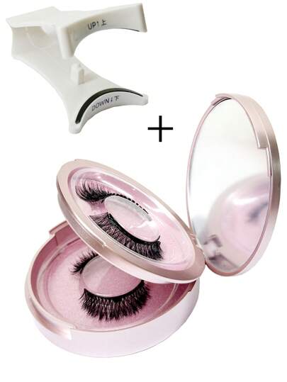 زوجين من رموش مغناطيسية ذات مظهر طبيعي، مجموعة رموش مغناطيسية قابلة لإعادة الاستخدام بواقع 2 أزواج مع أداة تطبيق، لا تحتاج للصمغ، مجموعة رموش مغناطيسية سهلة الارتداء والإزالة