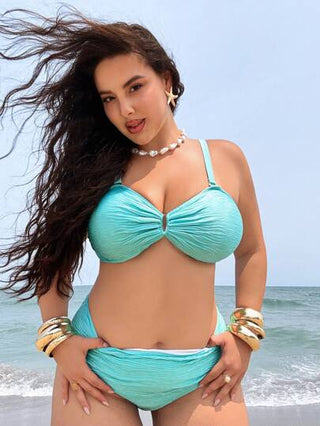 Slaysola بكيني مجموعة مع فتحات قابلة للفصل للنساء ذوات الحجم الكبير، بتصميم جاكار، ملابس سباحة عصرية للعطلات