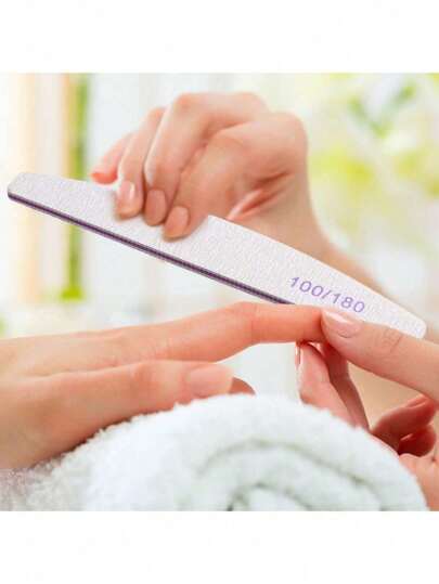 100/180 درجات ملفات و مجلخات أظافر احترافية ذات وجهين قابلة للتفكيك ، أدوات منيكير للأظافر الاكريليك