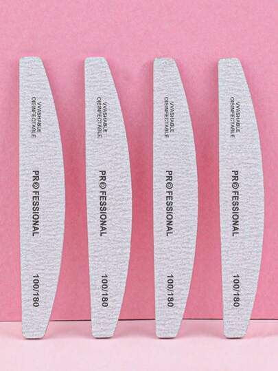 5/10/15/20/25 قطعة من ملف الأظافر المهنية نصف القمر ذات درجة خشونة 100/180