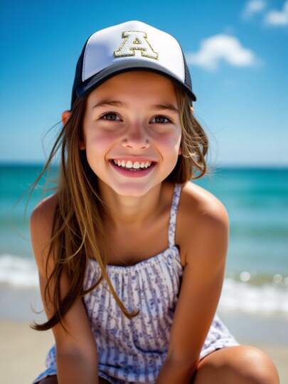 1 قبعة رياضية من الحروف A-Z للأطفال، قبعة هيب هوب ملائمة، قبعة بيسبول، قبعة سناب باك، قبعة شمس، صالحة للربيع والصيف والخريف