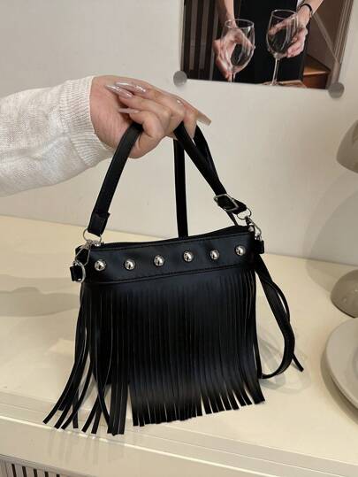 قطعة واحدة، حقيبة هاتف نمط راقي غلق بسوستة، تصميم شخصي كوري أنيق، حقيبة كتف مع شرابة، مناسب للاستخدام اليومي، قابل للتنفس، مناسب للمراهقين للتسوق والتنقل، هدية رائعة