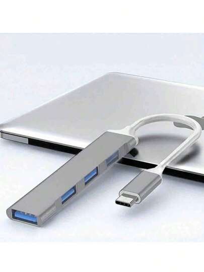 موزع ألومنيوم 4 منافذ يو اس بي سي مع منافذ النوع سي والنوع أ، تصميم مضغوط ل- ،برو، ميني، آي مالك، سيرفس برو، إكس بي إس ، حاسب شخصي - مثالي لأقراص فلاش، أقراص صلبة وأكثر