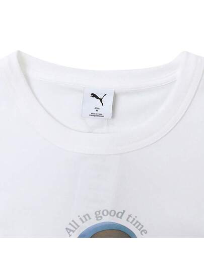 Puma بلوزة قصيرة الأكمام من الكريات بياقة طاقم للرجال "ALL IN GOOD TIME" 63479202